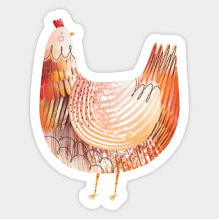 Folk hen Sticker